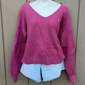Abercrombie & Fitch Pink Ribbed Knit Sweater